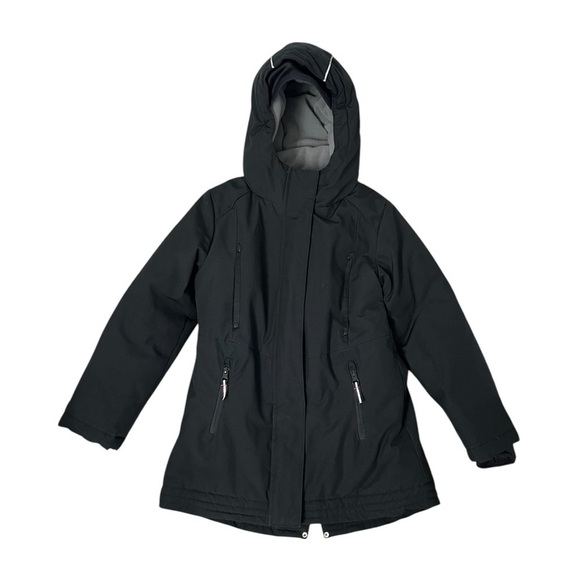 Champion Black Hooded Water Resistant Jacket - Size 6/6X - Picture 1 of 10